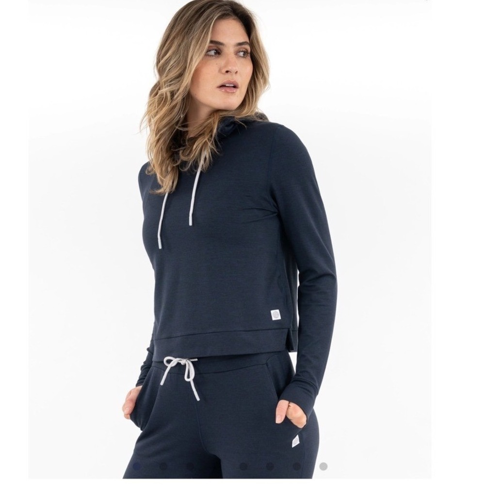 Rhoback Tempo Performance Hoodie in Heather Fleet Navy Size XS